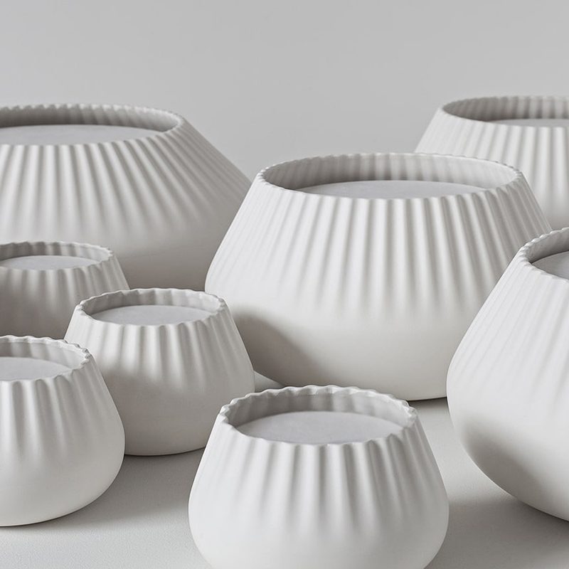 Shell - a collection of ceramic lamps inspired by barnacle shells, designed by Stoft